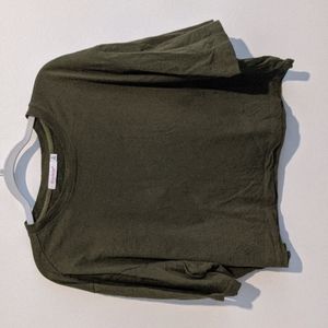 Shoe Dazzle Woman's Size XL Dark Green Crop Top